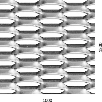 Plot Hliníkový tahokov, kosočtvercové oko: 44x12mm, můstek: 5mm Šířka:: 1000mm, Výška:: 1500mm
