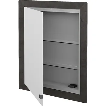 Koupelnový nábytek Dřevojas Jednodveřová galerka GRID GAOE 60 - D16 Beton tmavý / Levé