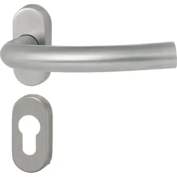 Dveřní kování HOLAR Dveřní kování METAL TUBE MT 03 s oválnou rozetou Provedení: pro vložku - PZ, Povrchová úprava: nerez mat