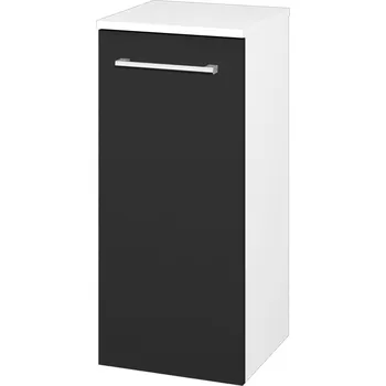 Koupelnový nábytek Dřevojas Nízká skříňka DOS SND 35 - N01 Bílá lesk / Úchytka T03 / L03 Antracit vysoký lesk / Pravé