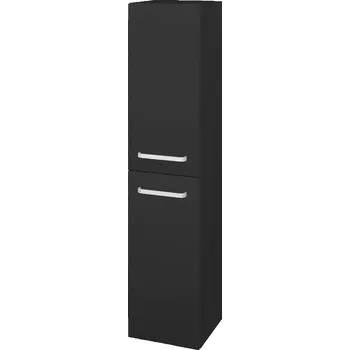 Koupelnový nábytek Dřevojas Vysoká skříň s košem DOS SVD2K 35 - N03 Graphite / Úchytka T01 / N03 Graphite / Levé