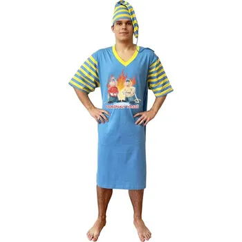 Pánská noční košile Noční košile - Pat a Mat - Dokonalý hasič - modrá Barva: Modrá, L