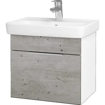 Koupelnový nábytek Dřevojas Koupelnová skříňka SOLO SZZ 50 - N01 Bílá lesk / Úchytka T05 / D01 Beton