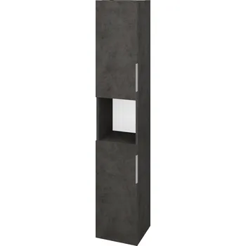Koupelnový nábytek Dřevojas Vysoká skříň DOS SVD2O 35 - D16 Beton tmavý / Úchytka T05 / D16 Beton tmavý / Pravé