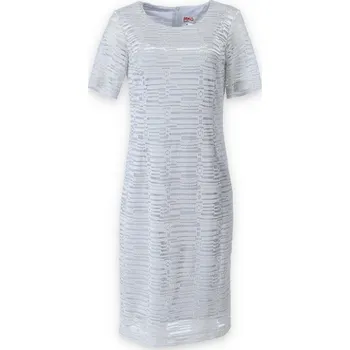 Dámské šaty Šaty elegantní skrátkým rukávem Irko barva: šedá světlá, velikost: 44