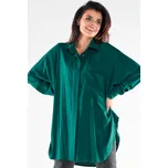 Oversize košile s dlouhým rukávem volného střihu A528 Barva: Zelená, Velikost: ONE SIZE