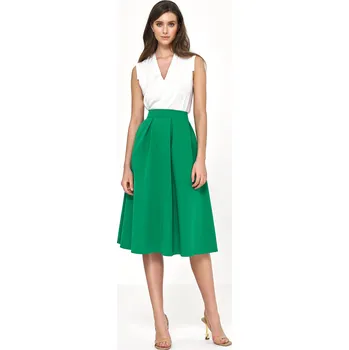 Dámská sukně Rozevlátá midi sukně NIFE Barva: Zelená, Velikost: M