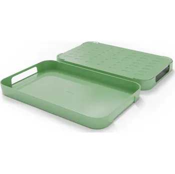 Melaminový podnos PILE XL Trebonn zelený lesk