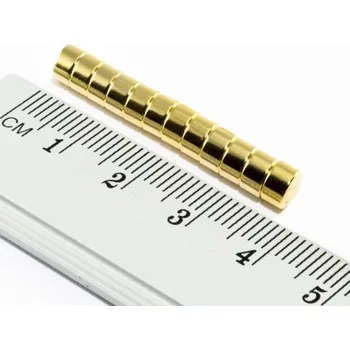 Dekorativní magnet orodian.cz Neodymový magnet válec 5×3 mm pozlacený - N35