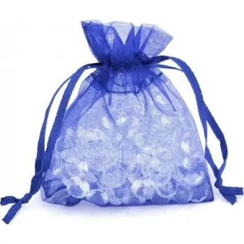 Dárková taška Dárkový sáček organza 9 x 12 cm - modrá - 9623