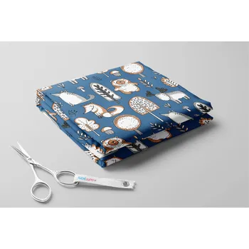 Fleece antipilling, Zvířátka mezi stromy Barva: Modrá