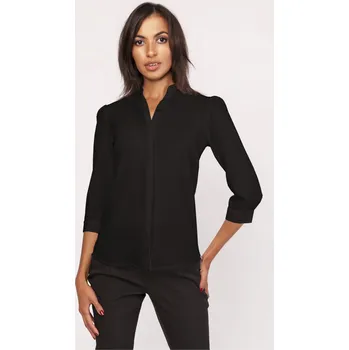 Dámská košile Vzorovaná halenka volného střihu K111 Barva: Černá, Velikost: S