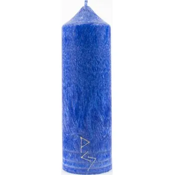 Svíčka 16 x 5 cm - 6.čakra - Čakrová svíce modrá
