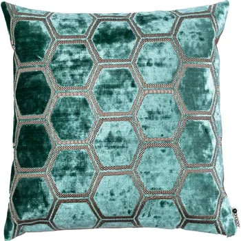 Povlak na dekorativní polštářek BOHOLOGY Mintově zelený sametový povlak na polštář Hexagon 43 x 43 cm