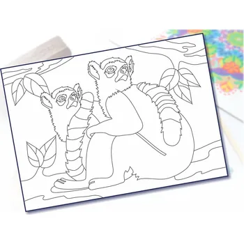 Radost v písku Šablona na pískování lemur Varianta: A5 (148 x 210 mm)