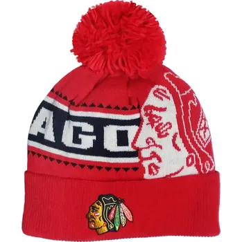Čepice Kulich Reebok Face Off Cuffed Pom Chicago Blackhawks Velikost: UNI