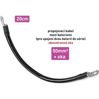 elektrický kabel Kabel SINGL propojovací s oky - mezi bateriemi - 50mm², délka 20cm