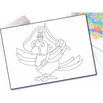 Radost v písku Šablona na pískování papoušek pirát Varianta: A5 (148 x 210 mm)