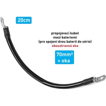 elektrický kabel Kabel SINGL propojovací s oky - mezi bateriemi - 70mm², délka 20cm