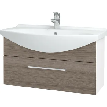 Koupelnový nábytek Dřevojas Koupelnová skříňka TAKE IT SZZ 85 - N01 Bílá lesk / Úchytka T04 / D03 Cafe