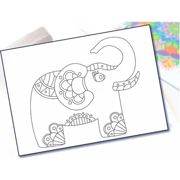 Radost v písku Šablona na pískování sloník mandala Varianta: A5 (148 x 210 mm)