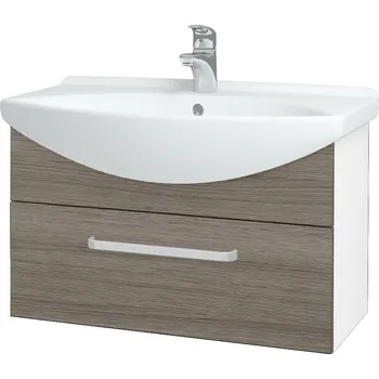 Koupelnový nábytek Dřevojas Koupelnová skříňka TAKE IT SZZ 75 - N01 Bílá lesk / Úchytka T01 / D03 Cafe