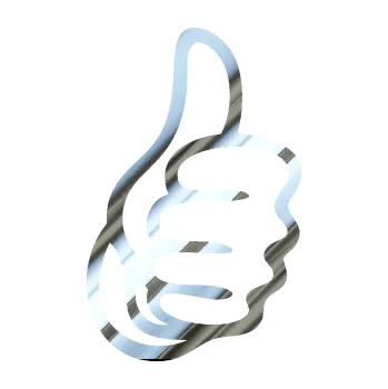 Samolepící dekorace Ruka 001 pravá palec nahoru (80 - chrom fólie stříbrná zrcadlová) SAMOLEPKA NA AUTO, NÁLEPKA, FÓLIE, POLEP, TUNING, VLASTNÍ TEXT, TISK, AUTOSAMOLEPKY.cz, POLEPY, OBRÁZEK, LOGO, 3D STICKERS