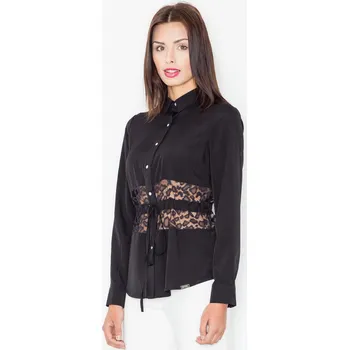 Dámské oblečení Blouse M473 Black S Barva: Černá, Velikost: S