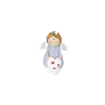 Vánoce Baculatý andílek se srdcem - modrý