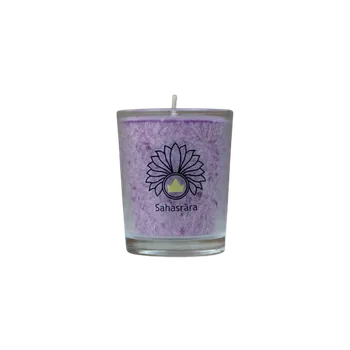 Svíčka MINI čakrová svíce - 7. čakra, fialová