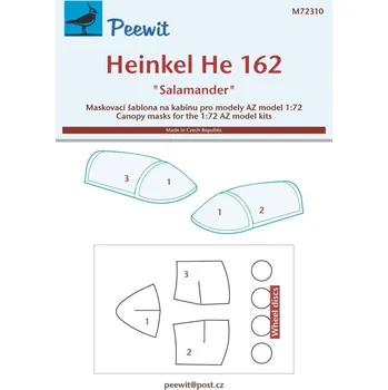 Plastikový model 1/72 Canopy mask He 162 'Salamander' (AZ)