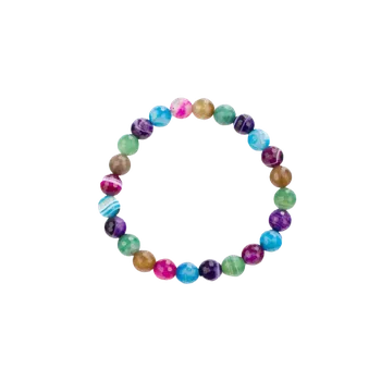Náramek Achát duha - 8mm fazet