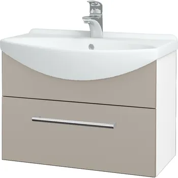 Koupelnový nábytek Dřevojas Koupelnová skříňka TAKE IT SZZ 65 - N01 Bílá lesk / Úchytka T03 / N07 Stone