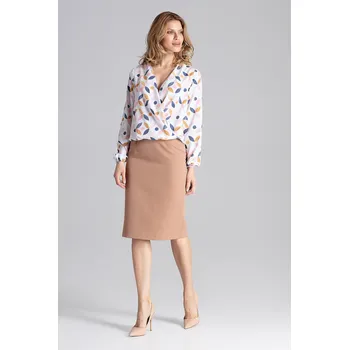 Dámská sukně Tužková sukně ke kolenům bez kapes M658 Barva: Hnědá, Velikost: M