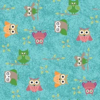 Koberec Dětský koberec Sovička SILK 5298 tyrkys Varianta: 60x60 cm