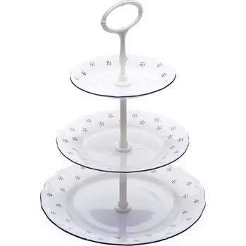 Talíř Etažérka trojdílná, modrá Valbella, Verona, český porcelán, G. Benedikt