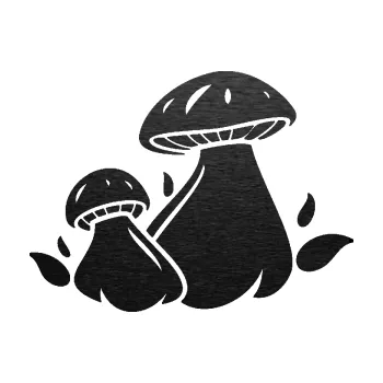 Samolepící dekorace SAMOLEPKA Houby 002 pravá (63 - škrábaný kov černý) NA AUTO, NÁLEPKA, FÓLIE, POLEP, TUNING, VLASTNÍ TEXT, TISK, AUTOSAMOLEPKY.cz, POLEPY, OBRÁZEK, LOGO, SAMOLEPKY