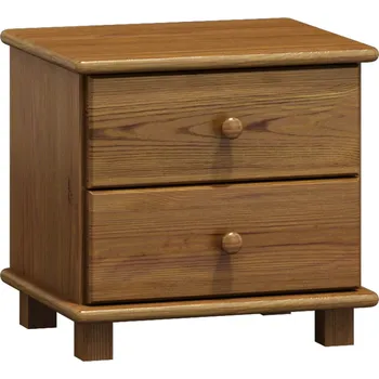Noční stolek VOMAKS Noční stolek masiv borovice se zásuvkami RUFIN Barva: moření dub