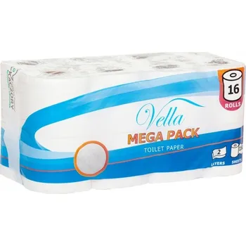 VELLA toaletní papír Exclusive 150 útržků, 16ks/bal. 2 vrstvá 100% celulóza