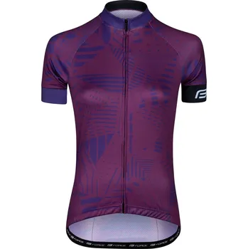 cyklistický dres dres FORCE SHARD LADY kr. rukáv, fialový S