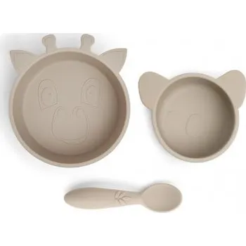 dětská jídelní sada Nuuroo Eddy Silikonový jídelní set - Cobblestone
