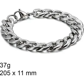 Náramek Ocelový náramek - Curb - 205 x 11 mm