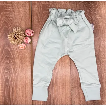 Taturo Kalhoty zdobené vázanou mašlí mátové 74 modrá