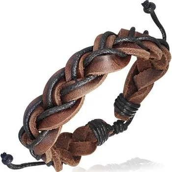 Náramek Pletený kožený náramek - FWL399BA