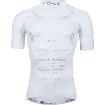 Pánská móda FORCE triko funkční F WIND krátký rukáv, bílé XS-S