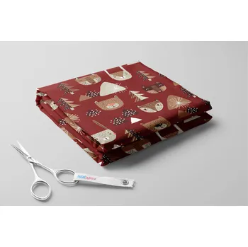 Fleece antipilling, Lišky a medvědi Barva: Červená