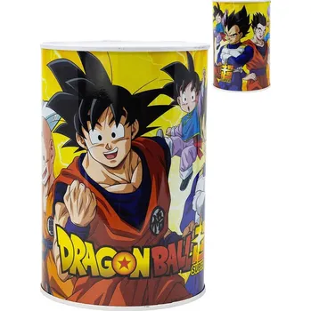 Pokladnička Pokladnička plechovka Dragon Ball Super 15cm kovová dětská kasička