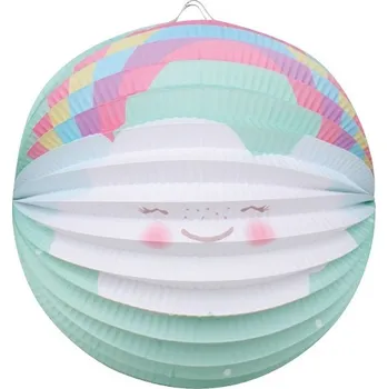 Karnevalový doplněk Lampion mráček s duhou 23 cm 9230
