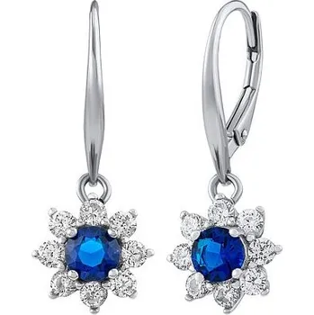 Náušnice Stříbrné visací náušnice pomněnky tmavě modré JJJE0720B