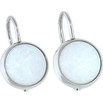 Náušnice Goldstore Opálové stříbrné náušnice kulaté Varianta: stříbrné náušnice